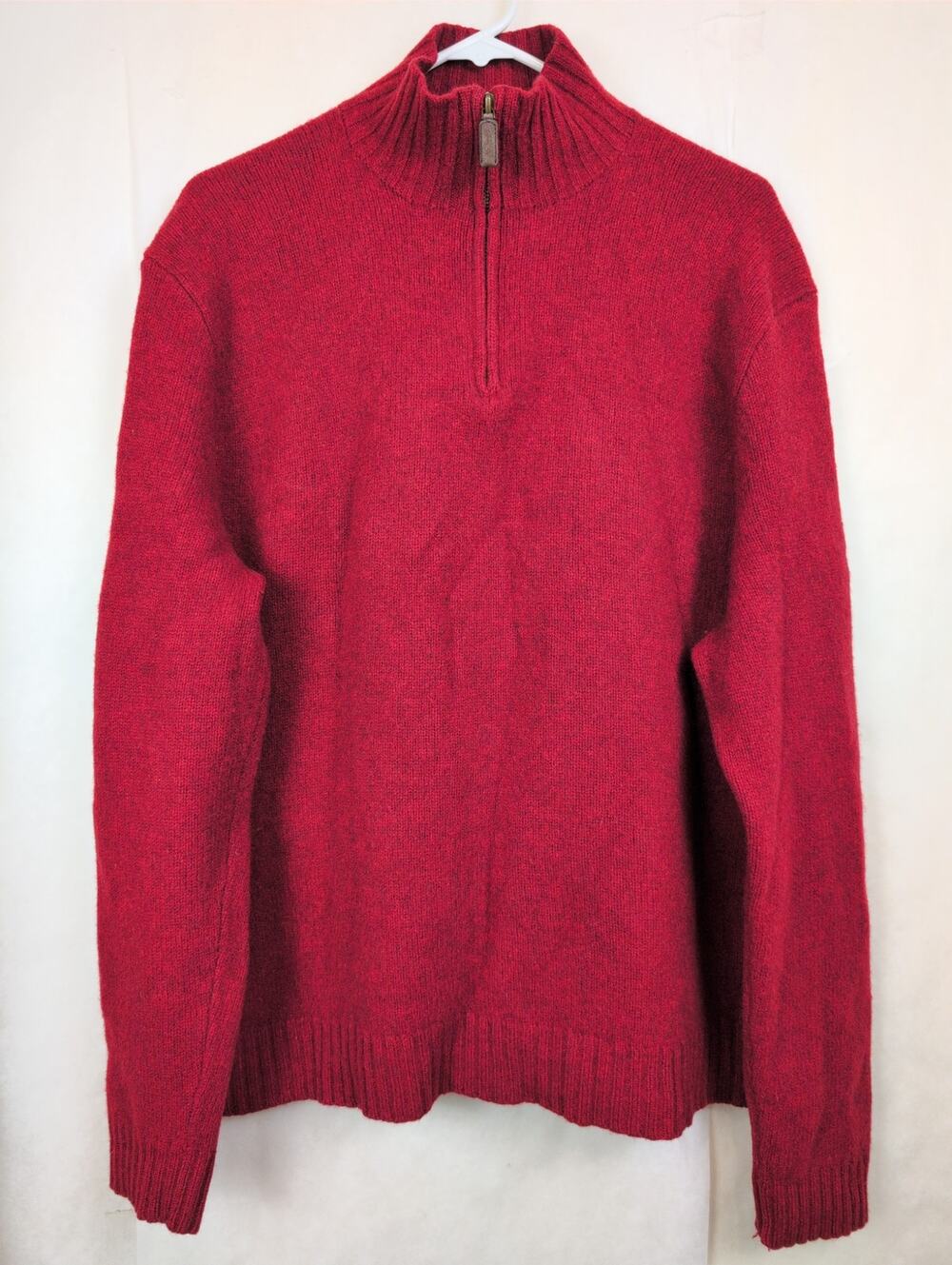 Vintage Polo Ralph Lauren 100% lambs wool quarter zip sweater XXL Red  Preppy
